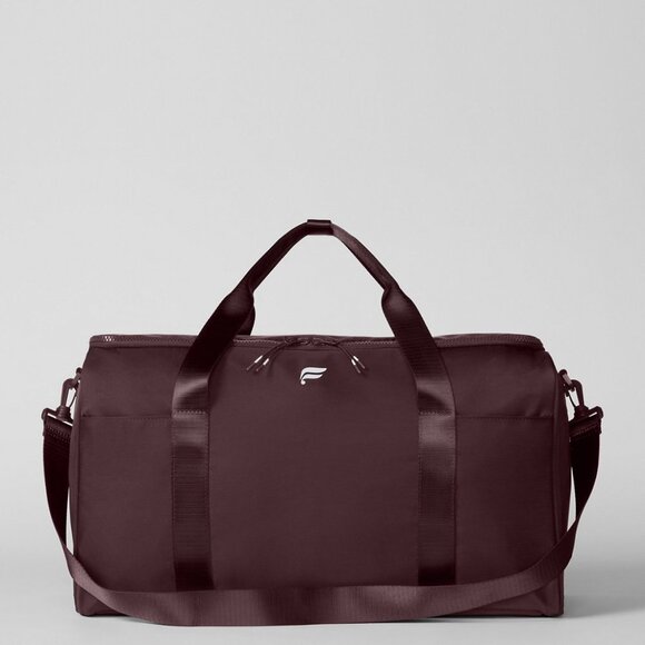 Fabletics Convertible Travel Bag Oxblood Purple Foldable Garment Duffle NWT - Picture 2 of 6